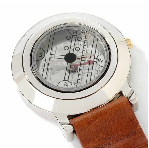 Field & Stream Master Green Dial Multi-Function Compass Leather Pocket Watch New - Picture 6 of 7